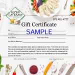 Catering gift certificates